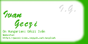 ivan geczi business card